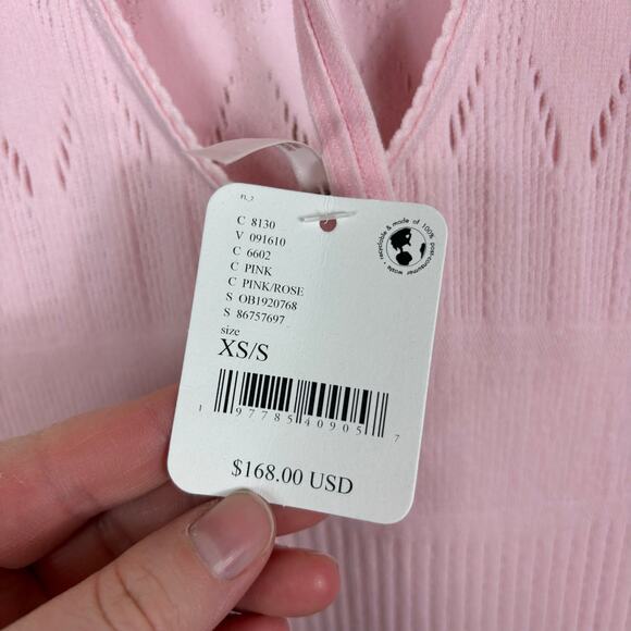 Free People Light Pink Cap Sleeve Open Back Laser Cut Robin Seamless Midi Dress - Picture 14 of 14